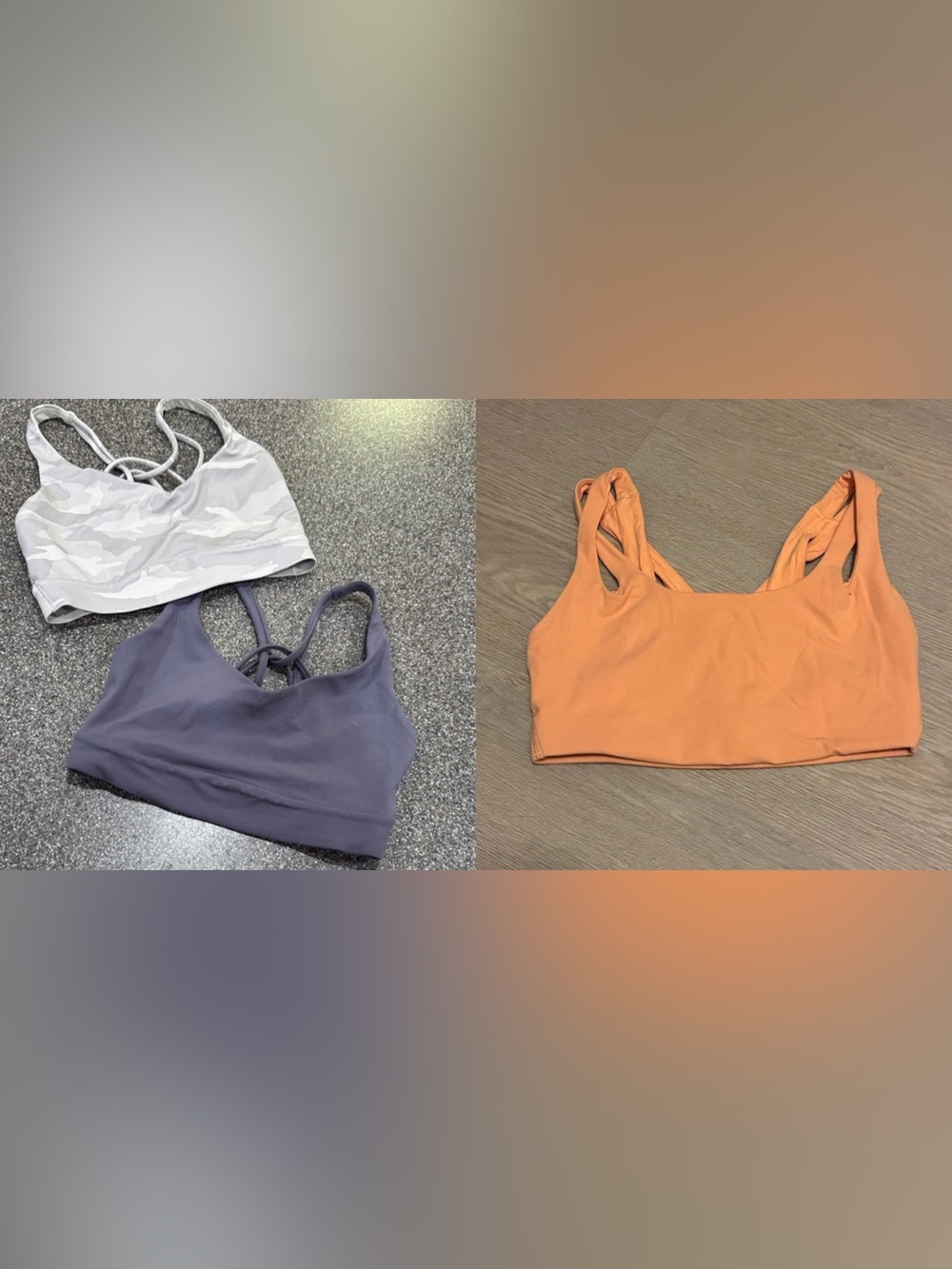 Bundle of 3 Athleta strappy back sports bras, Size XS D-DD